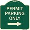 Signmission Permit Parking With Right Arrow Heavy-Gauge Aluminum Architectural Sign, 18" x 18", G-1818-23326 A-DES-G-1818-23326 - alternate 1